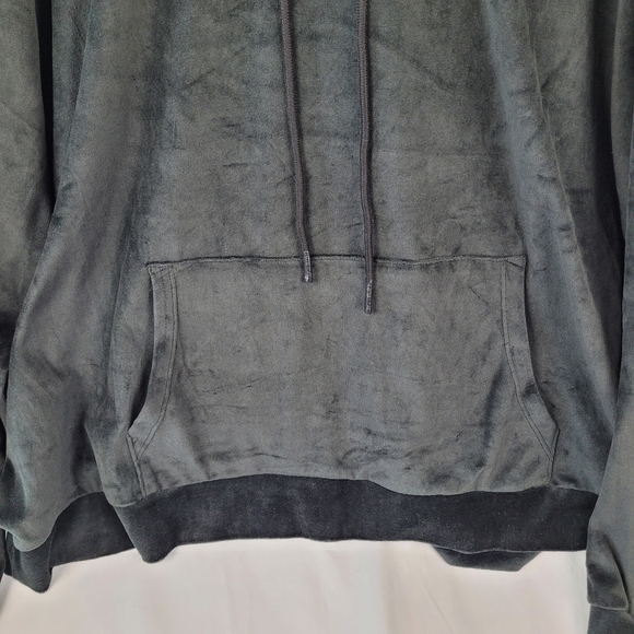 NWT Kingsize Mens Big & Tall MVP Velour Hoodie Onyx Black with White Stripes 6XL - Picture 3 of 12
